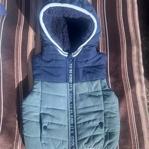 Stylish Navy and Teal Kids Hooded Vest